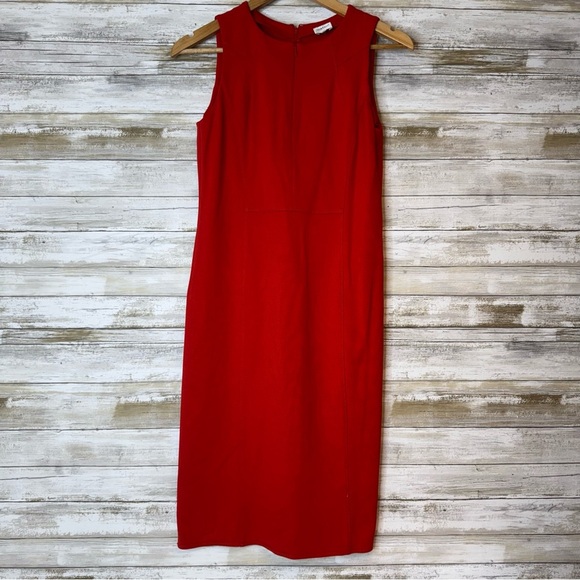 Armani Collezioni Women’s Red Sleeveless Bodycon Mid Length Dress size 4 - Picture 1 of 11